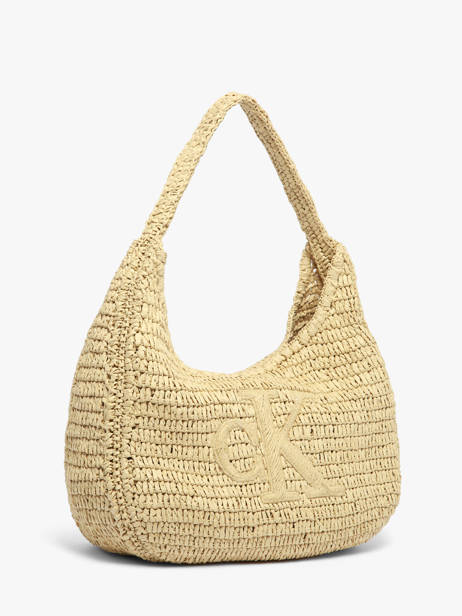 Sac Porté épaule Bold Monogram Paille Calvin klein jeans Beige bold monogram 4F3448G vue secondaire 1