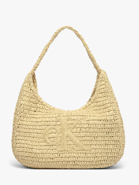 Sac Porté épaule Bold Monogram Paille Calvin klein jeans Beige bold monogram 4F3448G vue secondaire 4