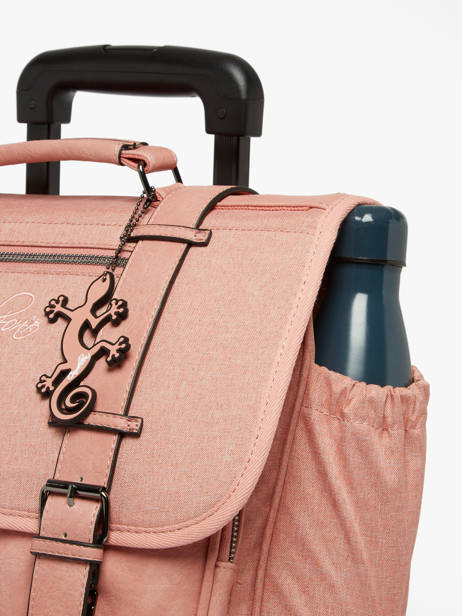 Boekentas Op Wieltjes 2 Compartimenten Cameleon Roze vintage color CR38 ander zicht 7