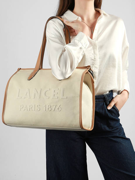 Schoudertas Jour Canvas En Leder Lancel Beige jour A14028 ander zicht 1
