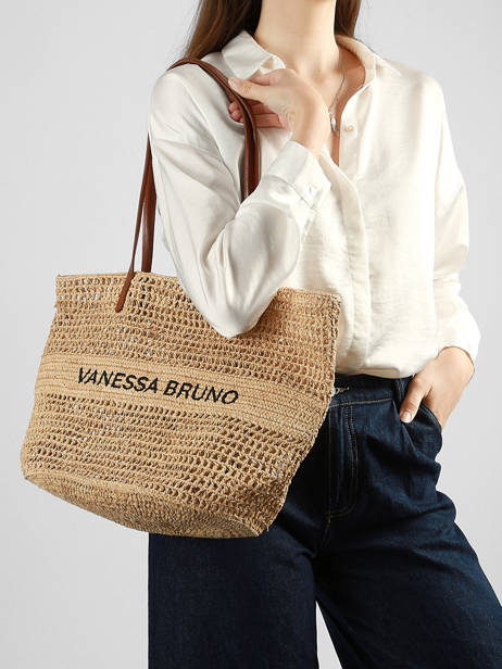 Handtas Cabas Raphia Vanessa bruno Beige cabas raphia 60V40468 ander zicht 1