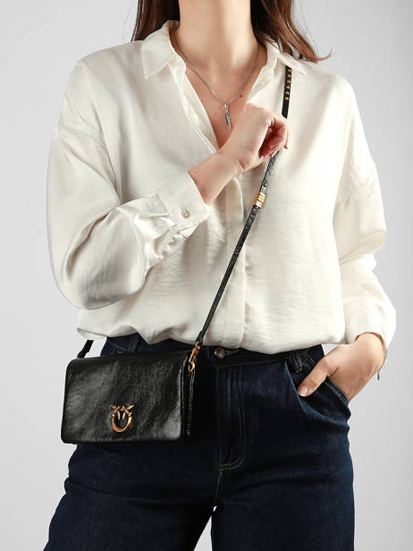 Cross Body Tas Love Bag Icon Leder Pinko Zwart love bag icon 6023A315 ander zicht 1