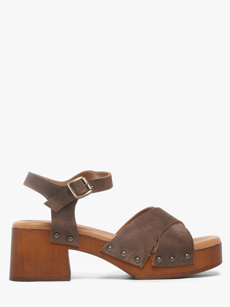 Sandales à Talon En Cuir Semerdjian Marron women MICOL