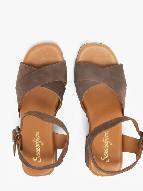 Sandales à Talon En Cuir Semerdjian Marron women MICOL vue secondaire 3