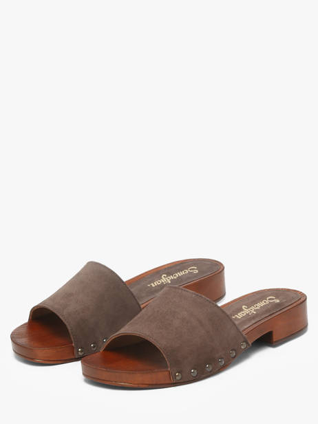 Slippers Uit Leder Semerdjian Bruin women IOLE ander zicht 1