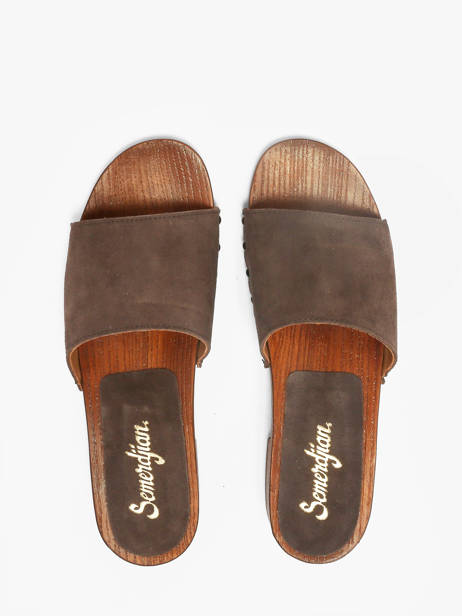 Slippers Uit Leder Semerdjian Bruin women IOLE ander zicht 3