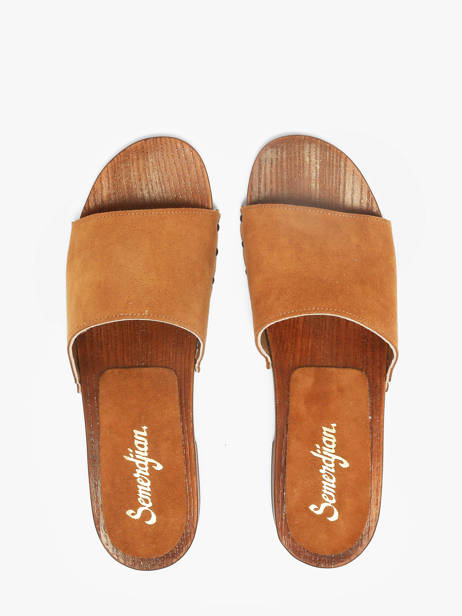 Slippers Uit Leder Semerdjian Bruin women IOLE394 ander zicht 3