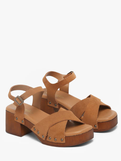 Sandales à Talon En Cuir Semerdjian Marron women MICOL vue secondaire 1