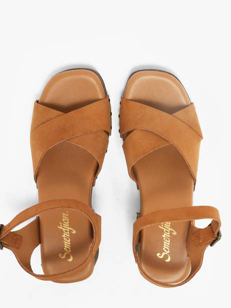 Sandales à Talon En Cuir Semerdjian Marron women MICOL vue secondaire 3