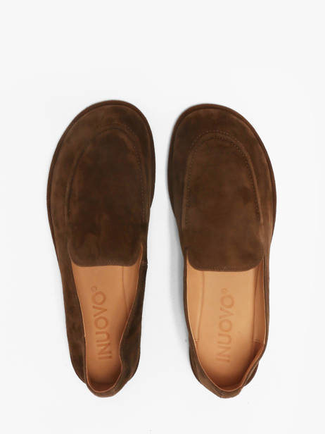 Mocassins Uit Leder Inuovo Bruin women CT001KDR ander zicht 3
