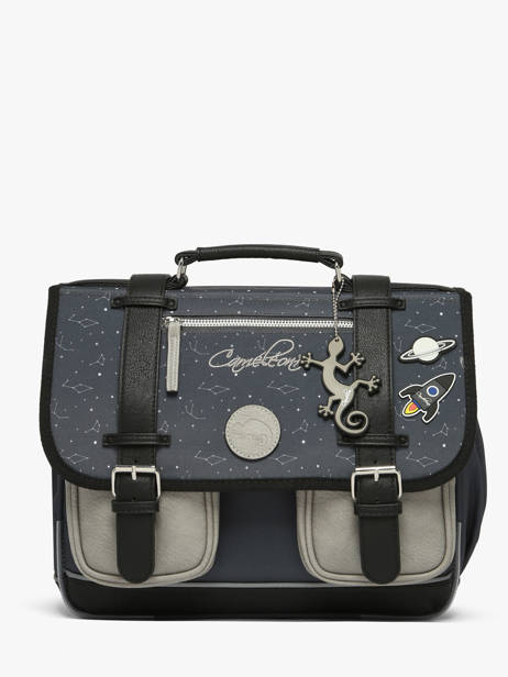 Cartable Enfant 2 Compartiments Cameleon Gris vintage urban CA35