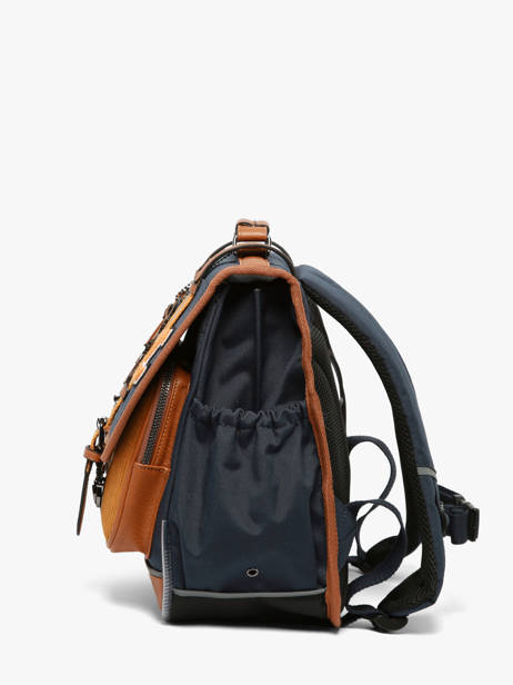 Cartable 2 Compartiments Cameleon Bleu vintage urban CA38 vue secondaire 3