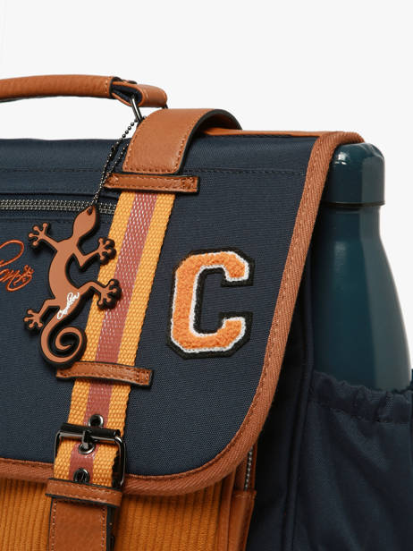 Cartable 2 Compartiments Cameleon Bleu vintage urban CA38 vue secondaire 6