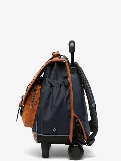 Cartable à Roulettes 2 Compartiments Cameleon Bleu vintage urban CR38 vue secondaire 3