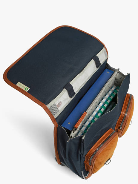 Cartable à Roulettes 2 Compartiments Cameleon Bleu vintage urban CR38 vue secondaire 4