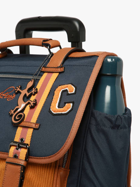 Cartable à Roulettes 2 Compartiments Cameleon Bleu vintage urban CR38 vue secondaire 7