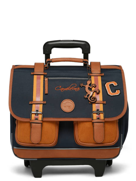 Cartable à Roulettes 2 Compartiments Cameleon Bleu vintage urban CR38 vue secondaire 8