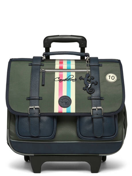 Boekentas Op Wieltjes 3 Compartimenten Vintage Urban Cameleon Groen vintage urban CR41 ander zicht 6