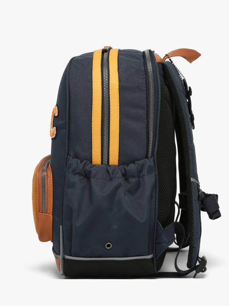 Rugzak 2 Compartimenten Cameleon Blauw vintage urban SO40 ander zicht 3