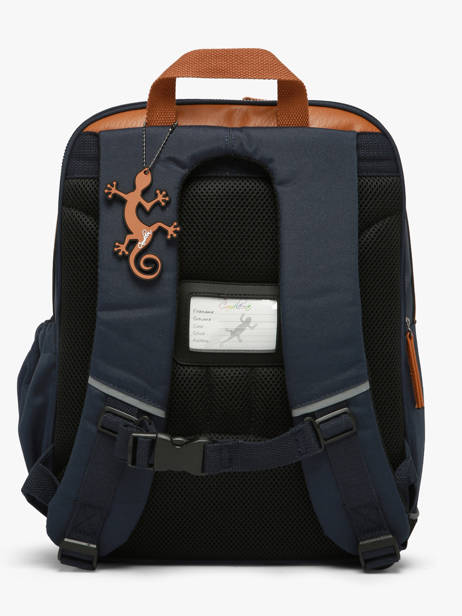 Rugzak 2 Compartimenten Cameleon Blauw vintage urban SO40 ander zicht 5