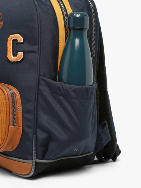 Rugzak 2 Compartimenten Cameleon Blauw vintage urban SO40 ander zicht 6