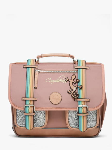 Boekentas Kinderen 2 Compartimenten Cameleon Roze vintage fantasy CA35