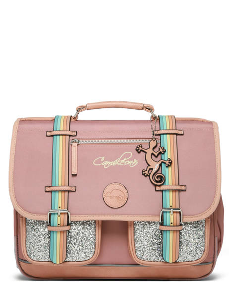 Boekentas Voor Kinderen 2 Compartimenten Vintage Fantasy Cameleon Roze vintage fantasy CA38 ander zicht 5