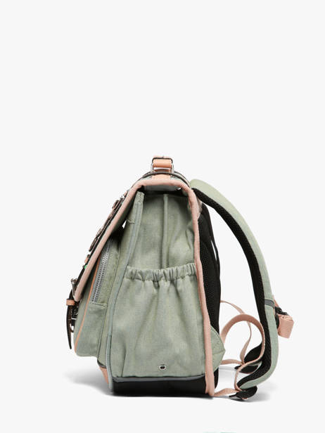 Cartable Enfant 2 Compartiments Cameleon Vert vintage fantasy CA38 vue secondaire 3