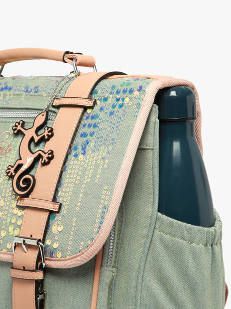 Cartable Enfant 2 Compartiments Cameleon Vert vintage fantasy CA38 vue secondaire 6