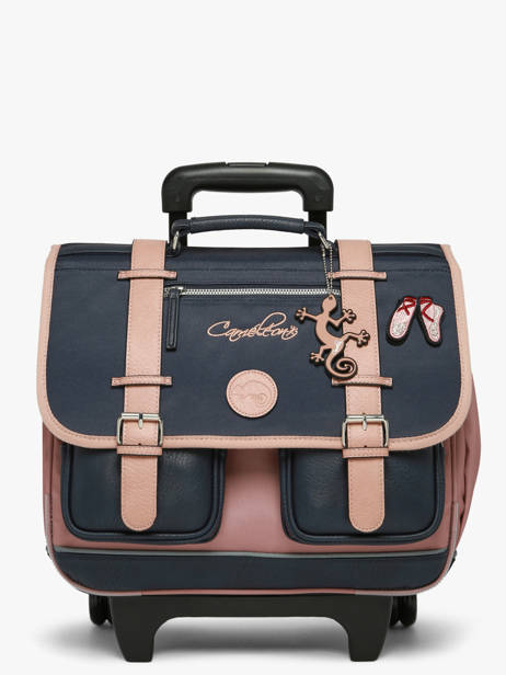 Boekentas Op Wieltjes Kinderen 2 Compartimenten Vintage Fantasy Cameleon Blauw vintage fantasy CR38