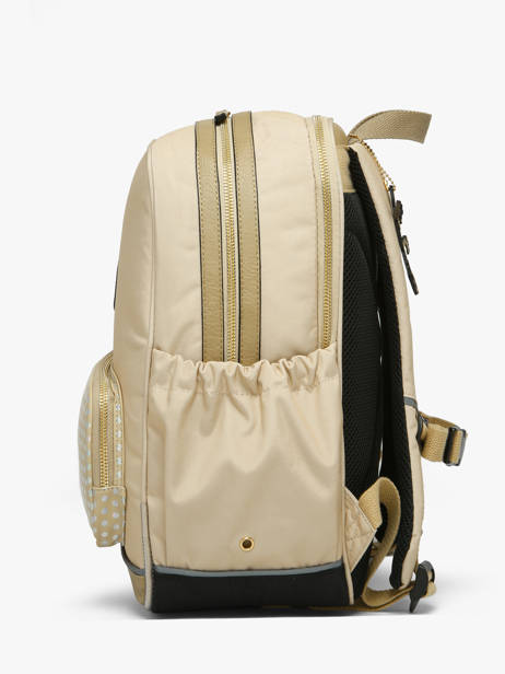 Rugzak 2 Compartimenten Cameleon Beige vintage fantasy SO40 ander zicht 3