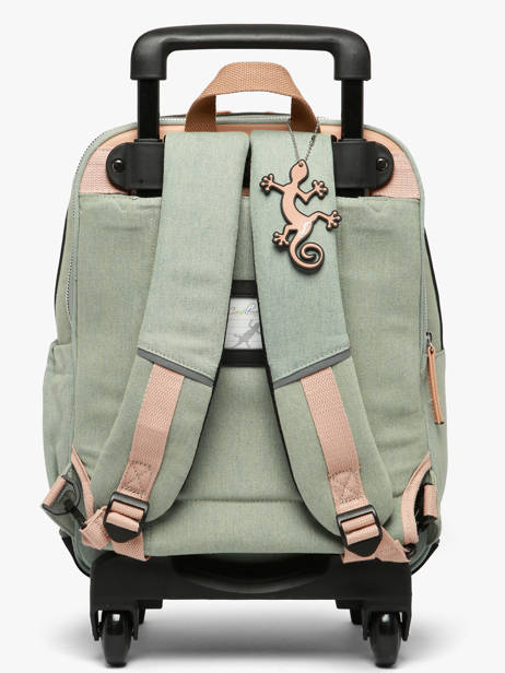 Sac A Dos à Roulettes 2 Compartiments Cameleon Rose vintage fantasy SR40 vue secondaire 5