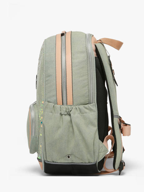 Rugzak 2 Compartimenten Cameleon Groen vintage fantasy SO40 ander zicht 3