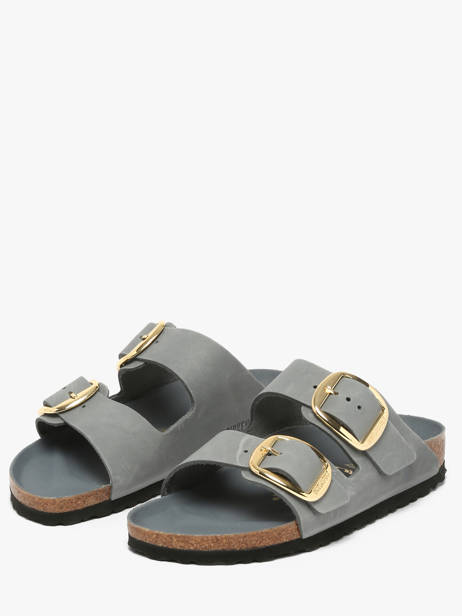 Mules En Cuir Birkenstock Gris accessoires 1032071 vue secondaire 2