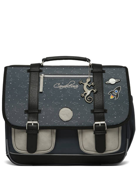 Boekentas 3 Compartimenten Cameleon Grijs vintage urban CA41 ander zicht 7