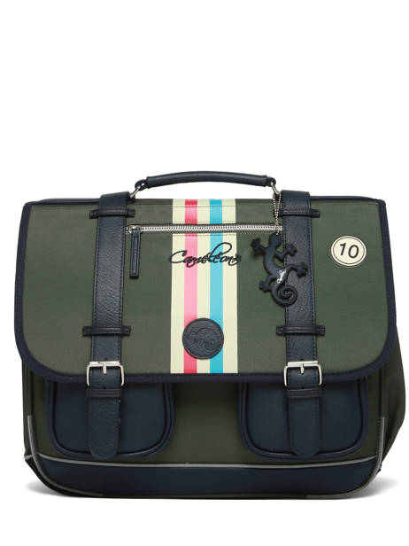 Boekentas 3 Compartimenten Cameleon Blauw vintage urban CA41 ander zicht 7