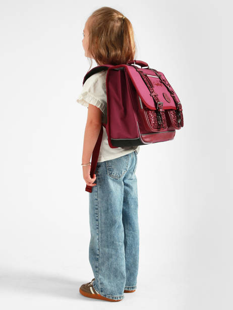 Boekentas Voor Kinderen 2 Compartimenten Cameleon Violet vintage fantasy CA38 ander zicht 1