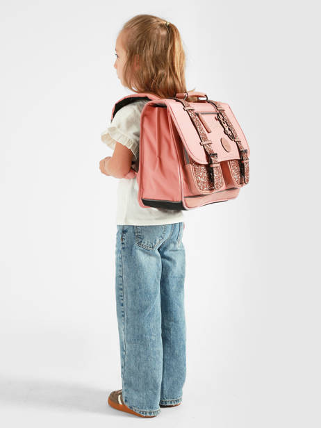 Cartable Enfant 2 Compartiments Cameleon Rose vintage fantasy CA38 vue secondaire 1