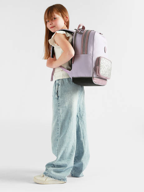 Rugzak 2 Compartimenten Cameleon Violet vintage fantasy SO40 ander zicht 1