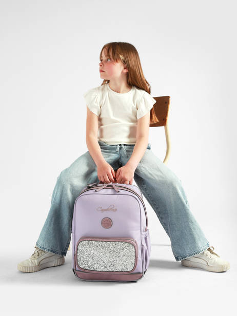 Rugzak 2 Compartimenten Cameleon Violet vintage fantasy SO40 ander zicht 2