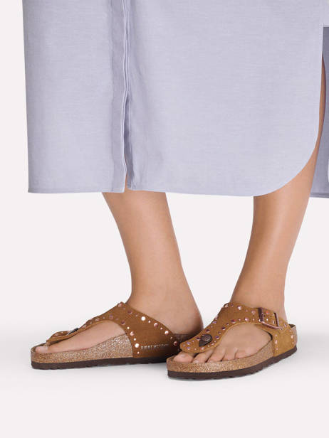 Mules En Cuir Birkenstock Marron women 1031733 vue secondaire 1