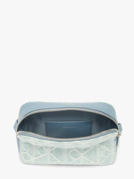 Cross Body Tas Emblem Denim Katoen Calvin klein jeans Blauw emblem denim 4F3430G ander zicht 2