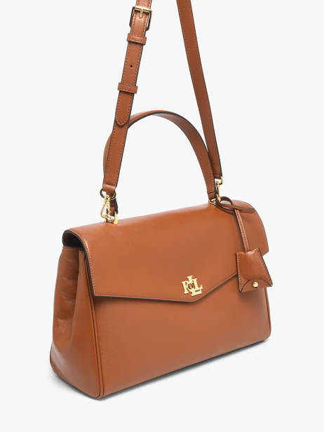 Handtas Farrah Leder Lauren ralph lauren Bruin farrah 31P11738 ander zicht 1