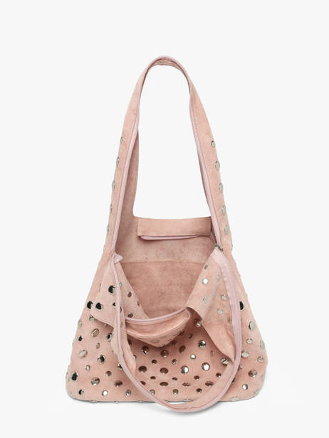 Schoudertas Suede Miniprix Roze suede F9928 ander zicht 1