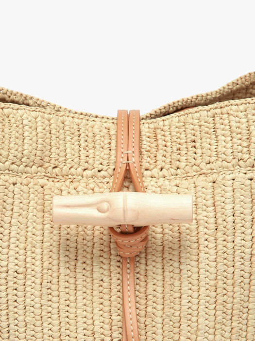 Longchamp Le roseau raphia Sac porté travers Beige