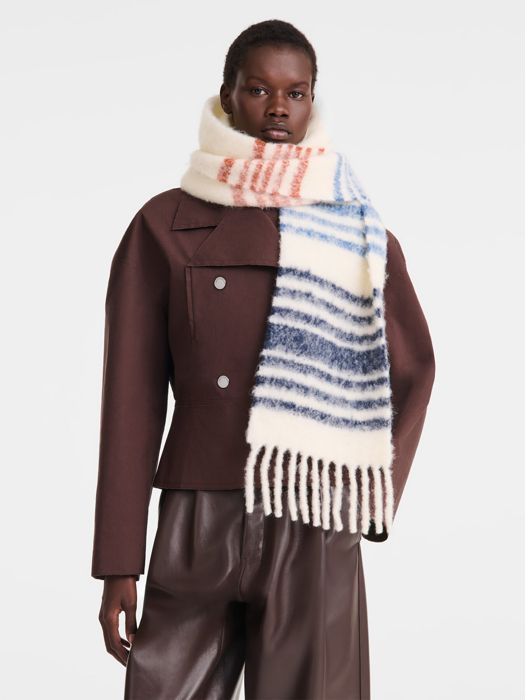 Longchamp Echarpe 80% wp 20%pa Foulard Beige
