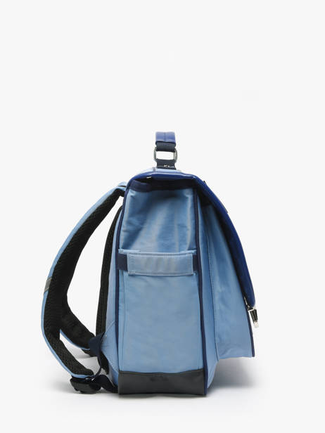 Boekentas 2 Compartimenten Caramel et cie Blauw fier GA ander zicht 2