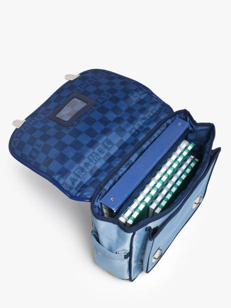 Boekentas 2 Compartimenten Caramel et cie Blauw fier GA ander zicht 3