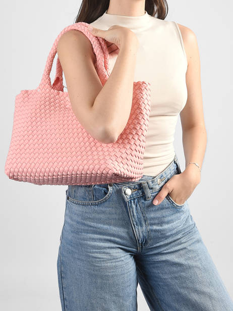 Sac Porté Main Tresse Nylon Knit & woven Rose tresse M2581 vue secondaire 1