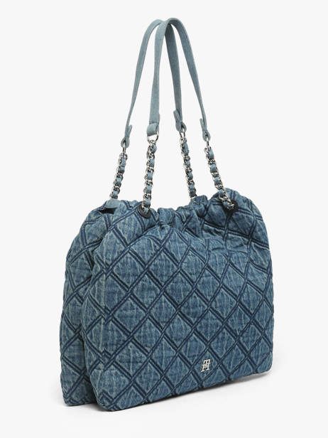Schoudertassen Th Feminine  Katoen Tommy hilfiger Blauw th feminine  AW18866 ander zicht 1